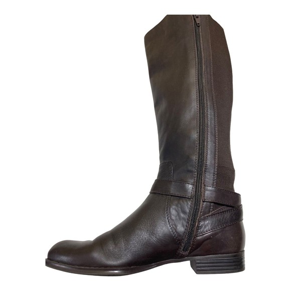 Isaac Mizrahi Live Womens 6.5M Trot Brown Leather Stretch Calf Knee High Boots - Picture 7 of 12